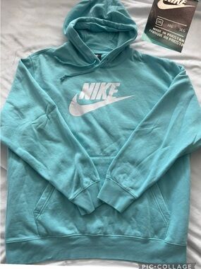 Nike Teal Hoodie with White Swoosh